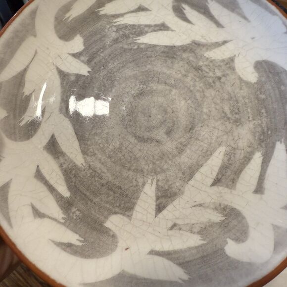 Crate & Barrel NICO  8” Terracotta Geometric Pattern Clay Glazed Salad Plate - Picture 5 of 8